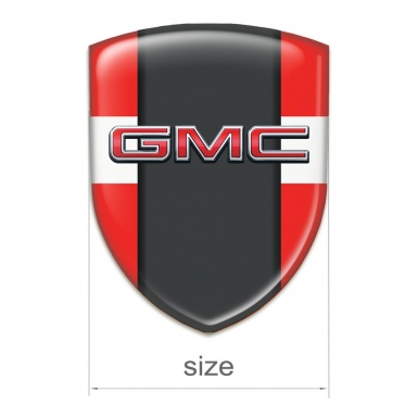 GMC Emblem Badge Logo red with White Band and Graphite Panel 
