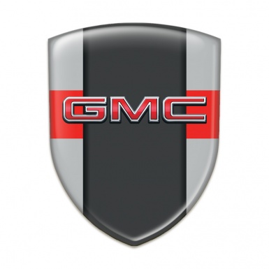 GMC Self Adhesive Emblem Logo Grey with Red Tape and Graphite Panel 