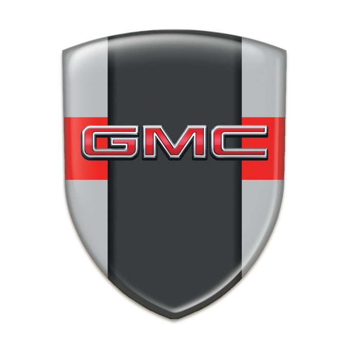GMC Self Adhesive Emblem Logo Grey with Red Tape and Graphite Panel 