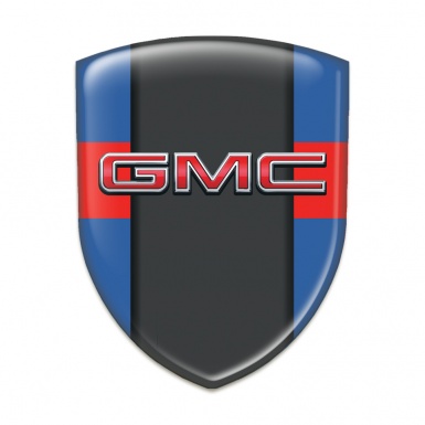 GMC Domed Emblem Blue with Red Tape and Central Graphite Panel 