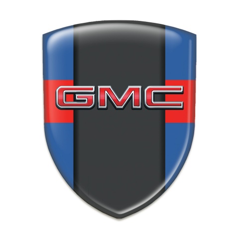 GMC Domed Emblem Blue with Red Tape and Central Graphite Panel 