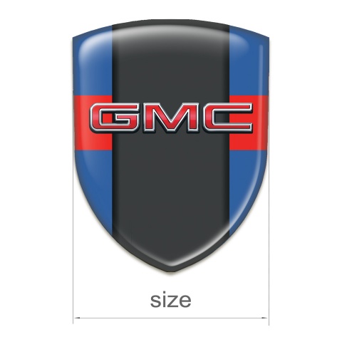 GMC Domed Emblem Blue with Red Tape and Central Graphite Panel 