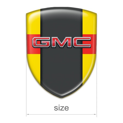 GMC Silicone Emblem Yellow with Red Band and Central Graphite Panel 