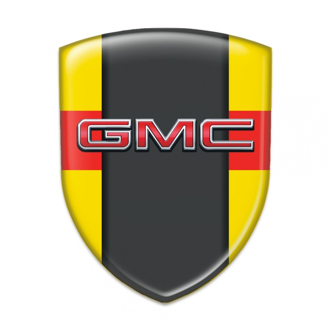 GMC Silicone Emblem Yellow with Red Band and Central Graphite Panel 