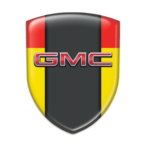 GMC Emblem Exterior Yellow Red with Central Graphite Panel 
