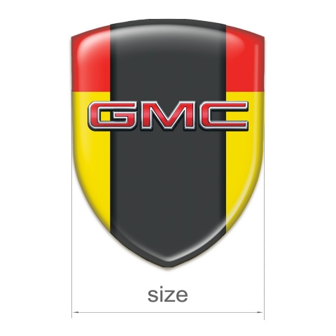 GMC Emblem Exterior Yellow Red with Central Graphite Panel 