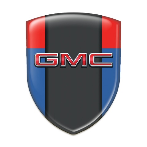 GMC Emblem Interior Blue Red with Cebtral Graphite panel 