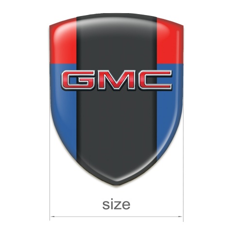 GMC Emblem Interior Blue Red with Cebtral Graphite panel 