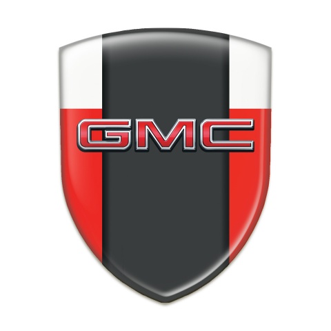 GMC Self Adhesive Car logo Emblem red White Print 