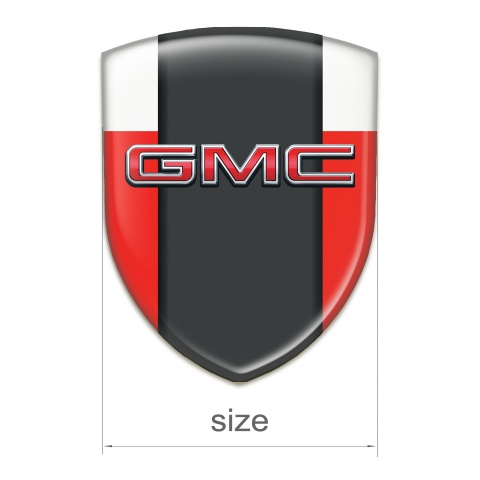 GMC Self Adhesive Car logo Emblem red White Print 