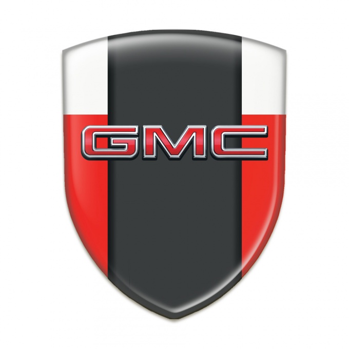 GMC Self Adhesive Car logo Emblem red White Print 