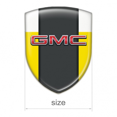 GMC Silicone Car Decal Badge Yellow white Print 