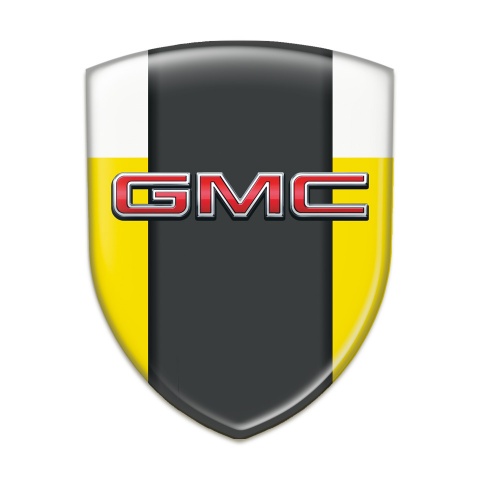 GMC Silicone Car Decal Badge Yellow white Print 