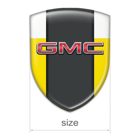 GMC Silicone Car Decal Badge Yellow white Print 