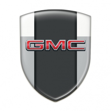 GMC Silicone Car Decal Badge Grey White Print 