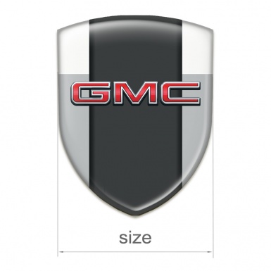 GMC Silicone Car Decal Badge Grey White Print 