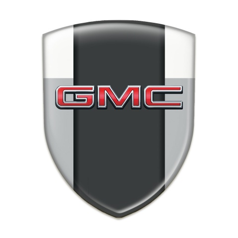 GMC Silicone Car Decal Badge Grey White Print 