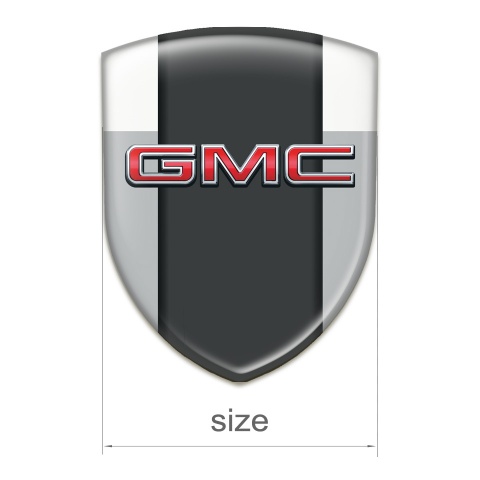 GMC Silicone Car Decal Badge Grey White Print 