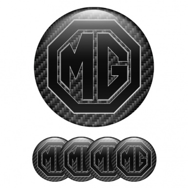MG Wheel Center Cap Emblems Black Carbon Edition