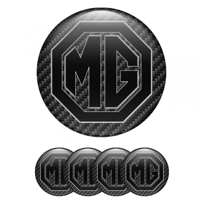 MG Wheel Center Cap Emblems Black Carbon Edition