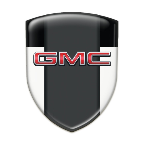 GMC Logo Emblem White Black Print 