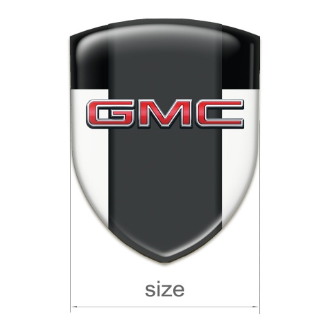GMC Logo Emblem White Black Print 