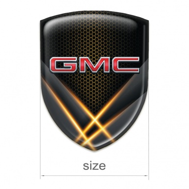 GMC Silicone Car Decal Badge Crossed Orange Lights Effect 