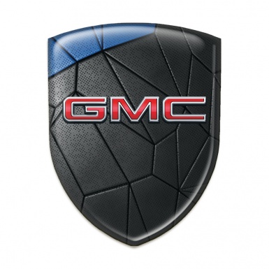 GMC Silicone Emblem Blue Black Cracked Asphalt Effect and 3D Logo 