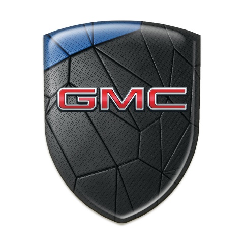 GMC Silicone Emblem Blue Black Cracked Asphalt Effect and 3D Logo 