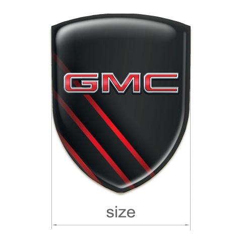 GMC Tuning Badge Black with Diagonal Red lines and 3D Logo 