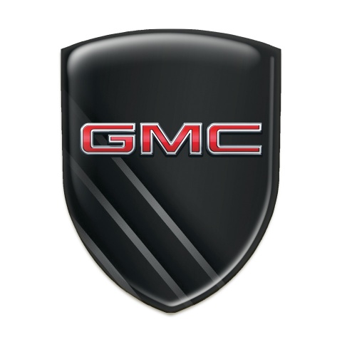 GMC Car Accessories Badge Black with Diagonal Grey Lines Design 
