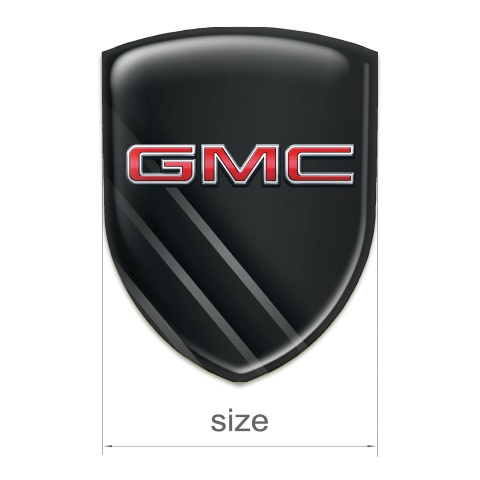 GMC Car Accessories Badge Black with Diagonal Grey Lines Design 
