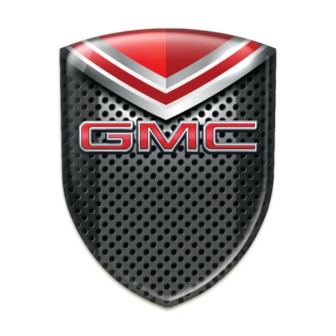 GMC Car Interior Badge Perforated background with Red Element Design 