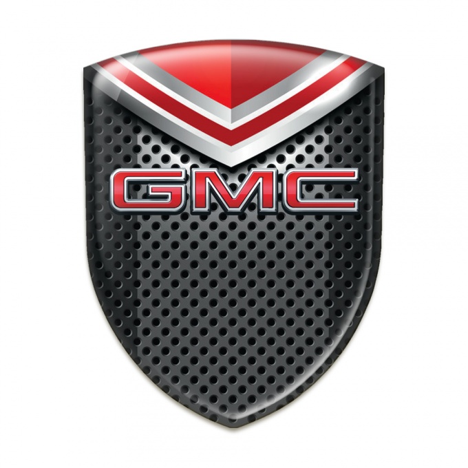 GMC Car Interior Badge Perforated background with Red Element Design 