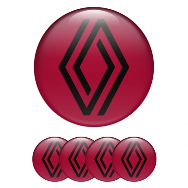 Renault Emblems for Wheel Caps Dark Red