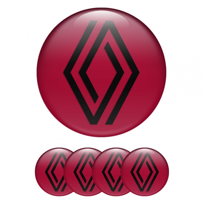 Renault Emblems for Wheel Caps Dark Red