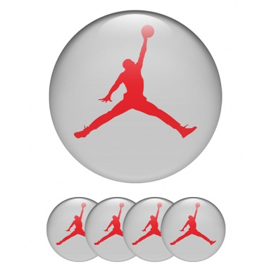 Air Jordan Silicone Stickers Grey Base Red Logo