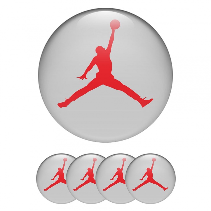 Air Jordan Silicone Stickers Grey Base Red Logo