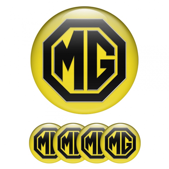 MG Wheel Emblems for Center Caps Yellow