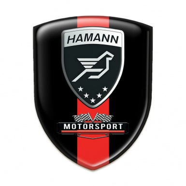 Hamann Silicone Car Decal Badge Black with Red Ribbon Edition 
