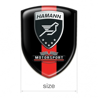 Hamann Silicone Car Decal Badge Black with Red Ribbon Edition 