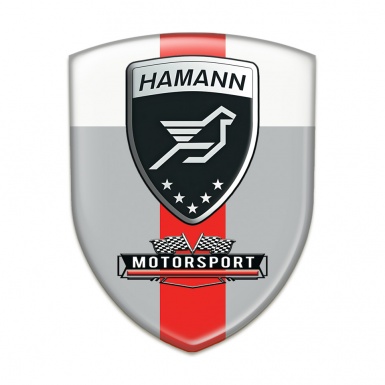 Hamann Silicone Emblem Grey White with Red Ribbon Style 