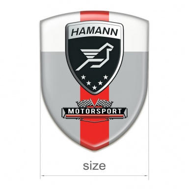 Hamann Silicone Emblem Grey White with Red Ribbon Style 