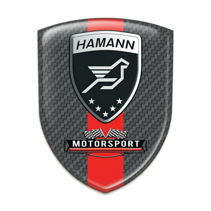 Hamann Resin Sticker dark Grey Carbon with Red Band Style 