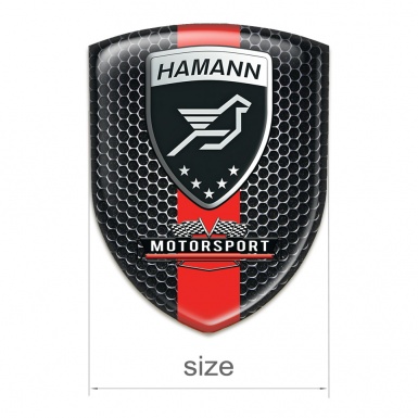 Hamann Self Adhesive Car logo Emblem Perforated Steel with Red band Style 