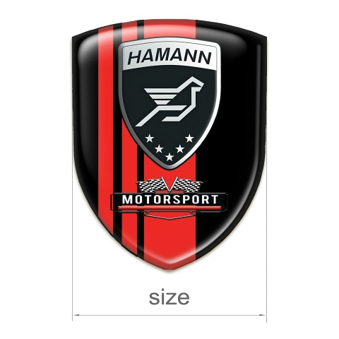 Hamann Car Interior Badge Black with Red Bands Style 