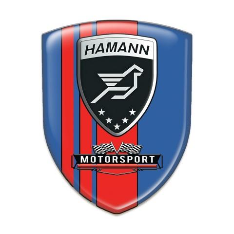 Hamann Auto Emblem Blue with Red Bands Style 