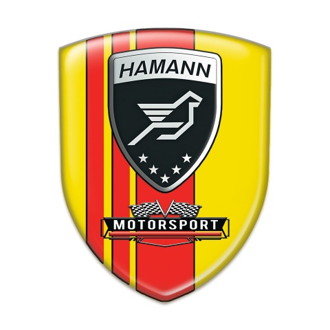 Hamann Emblem Badge Logo Yellow with Red Bands Style 