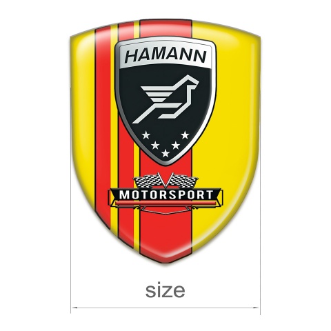 Hamann Emblem Badge Logo Yellow with Red Bands Style 