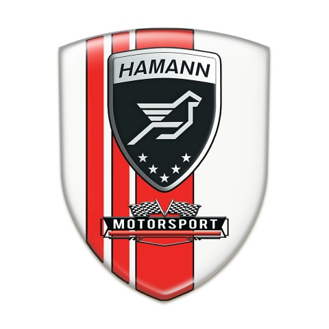 Hamann Logo Emblem White with Red Bands Style 